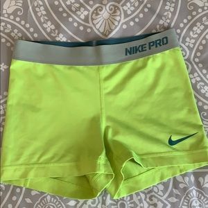 Nike Pro neon green spandex